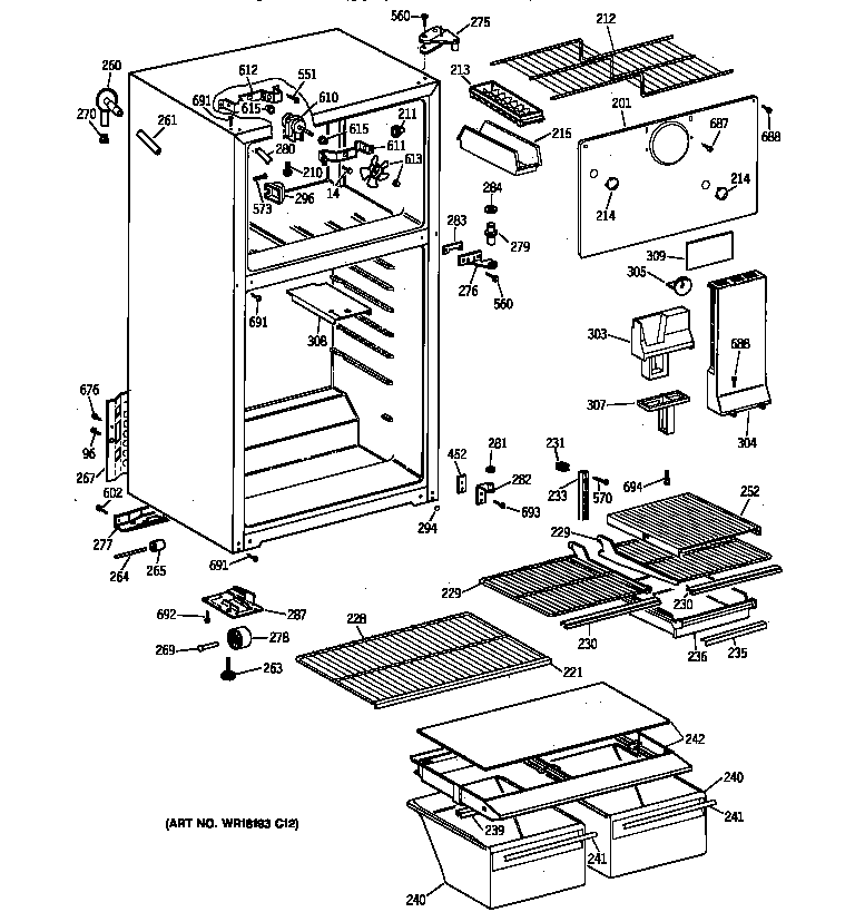 GE TBT18TAYGRWH cabinet diagram