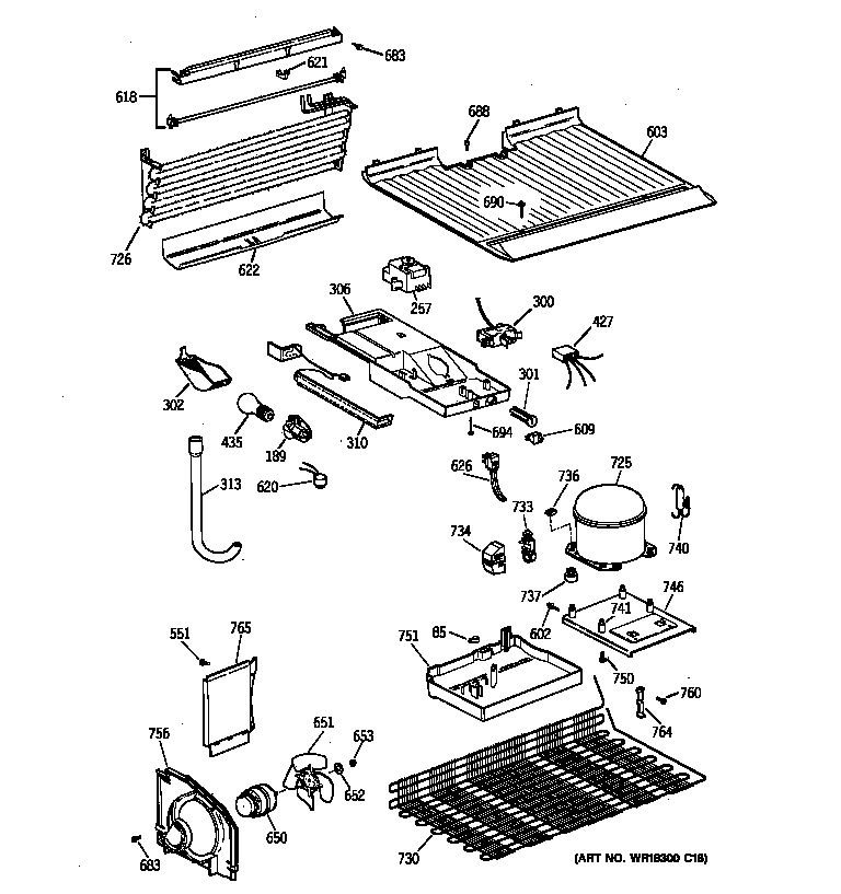 GE TBG14SAZFRAD unit parts diagram