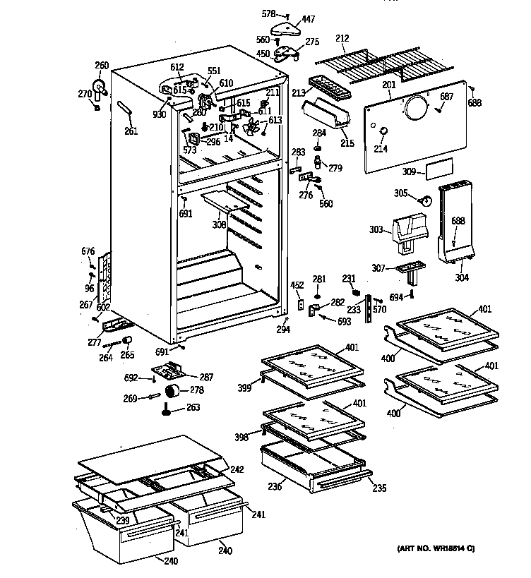 GE TBJ14JABERWW cabinet diagram