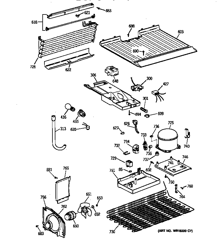 GE TBX16SABBRAA unit parts diagram