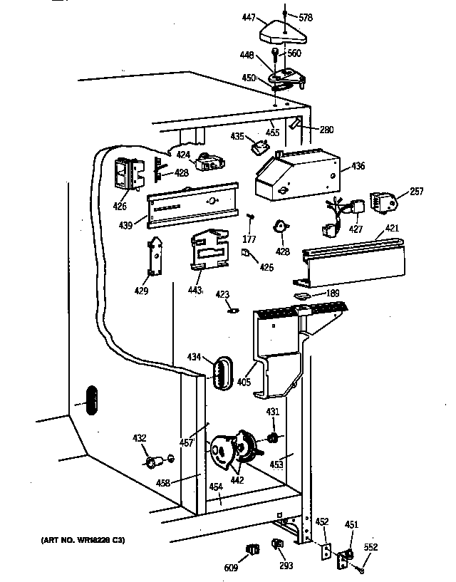 GE TFX22JABAWW fresh food section diagram