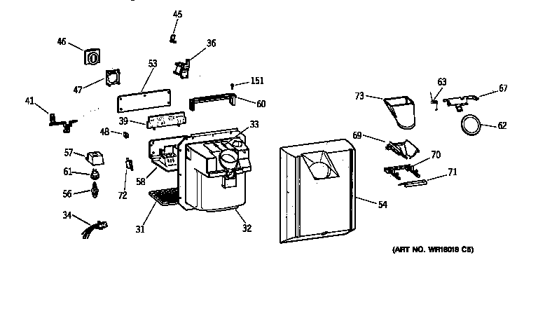 GE TFX22JRBAAA dispenser diagram