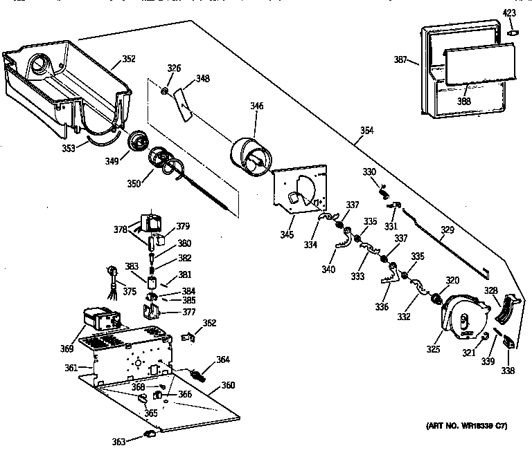 GE TFX22JRBAAA ice bucket diagram
