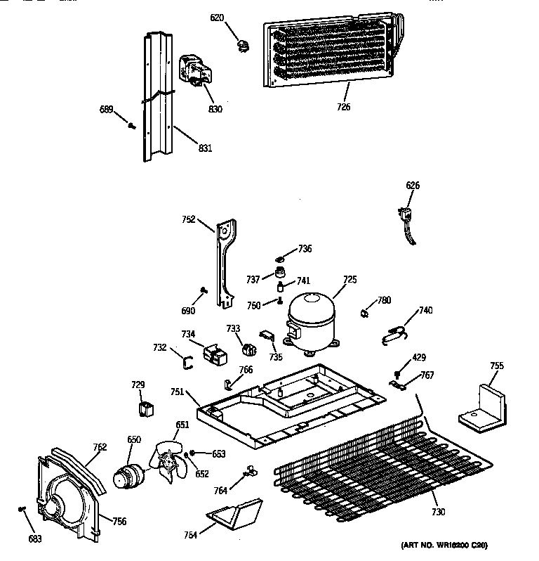 GE TBX18JABARBB unit parts diagram
