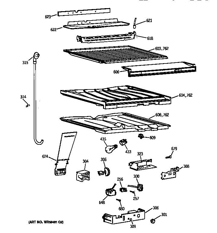 GE TBX21IIBBRWW compartment separator parts diagram