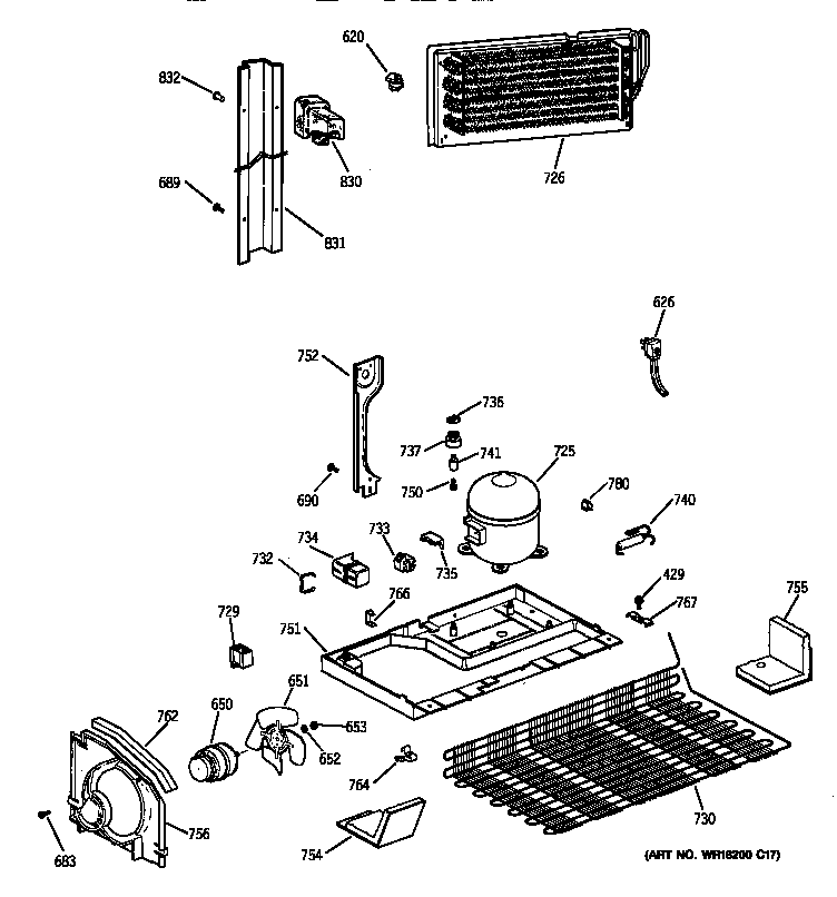 GE TBX22VABDRWW unit parts diagram