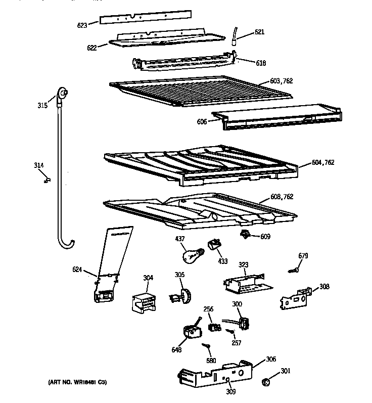 GE TBX22ZIBBRAA compartment separator parts diagram