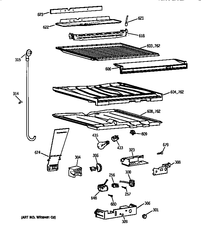 GE TBX22QABBRAA compartment separator parts diagram