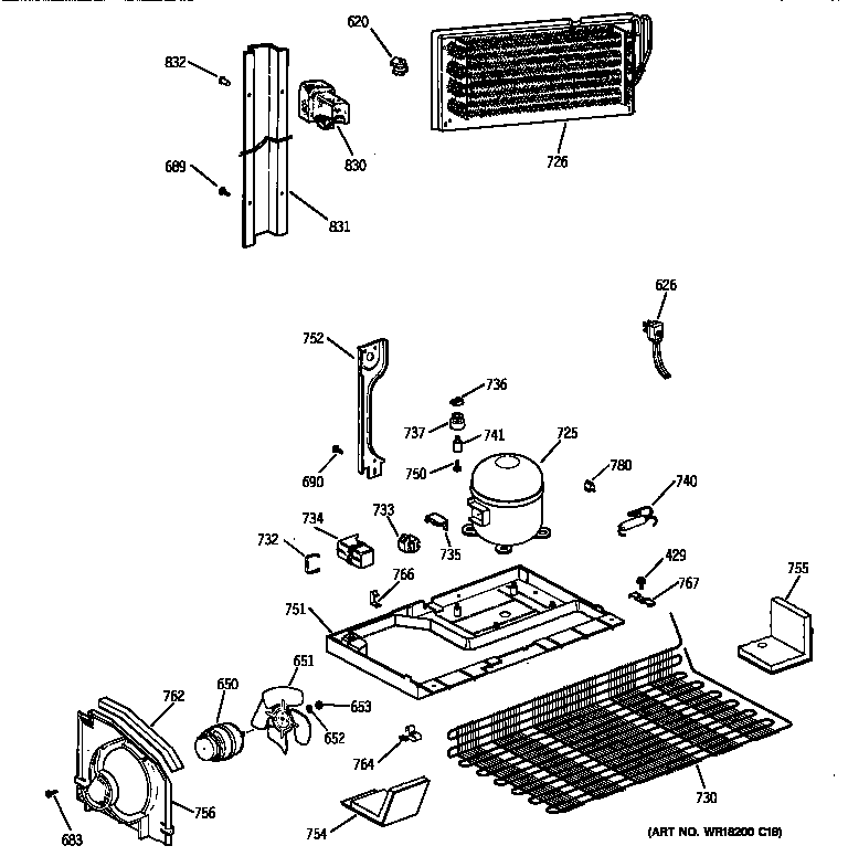 GE TBX22QABBRAA unit parts diagram