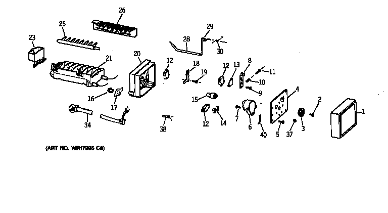 GE TBX22QABBRAA icemaker wr30x0327 diagram