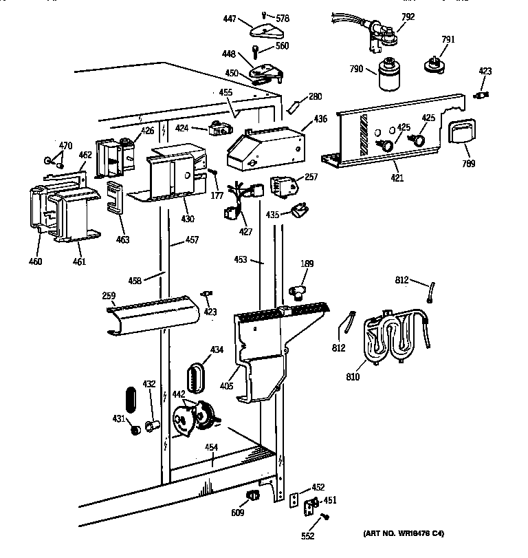 GE TFX22PPBAAA fresh food section diagram