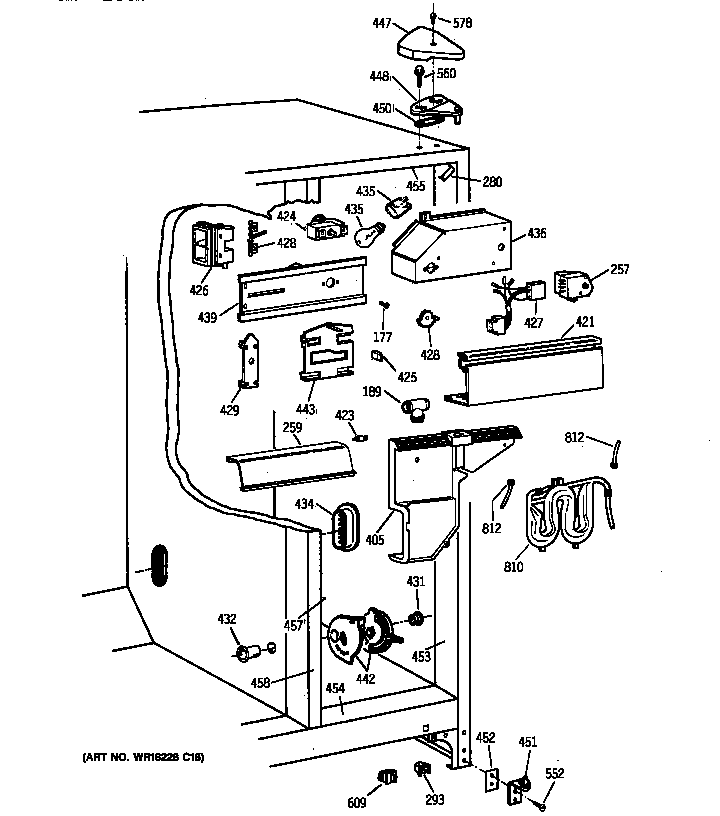 GE TFX22PRBAAA fresh food section diagram