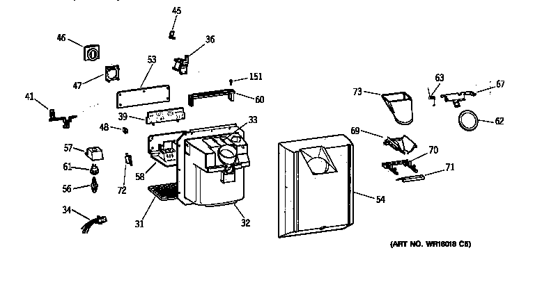 GE TFX22VRBAWW dispenser diagram