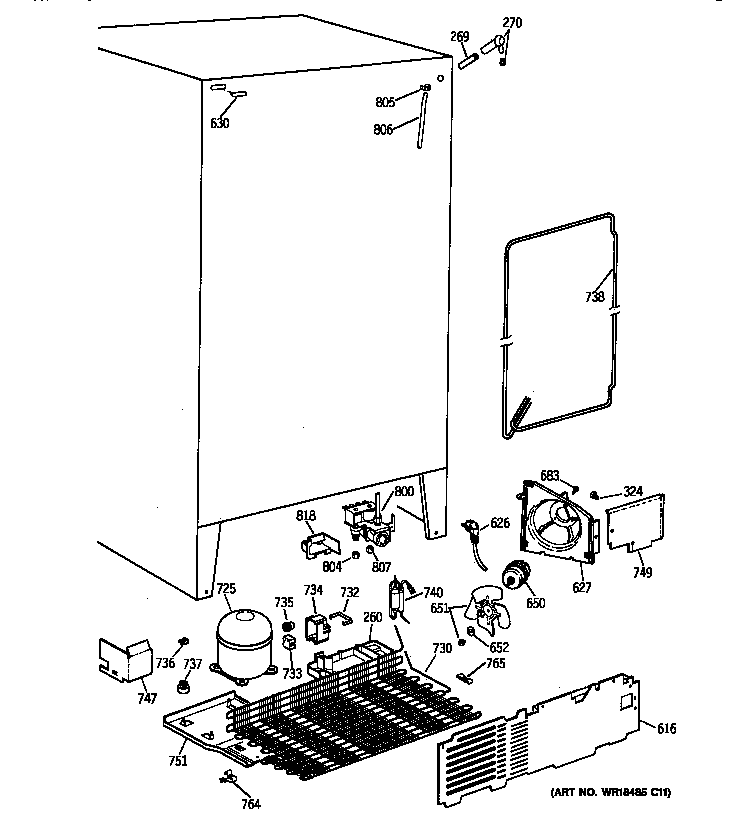 GE TFX22VRBAWW unit parts diagram