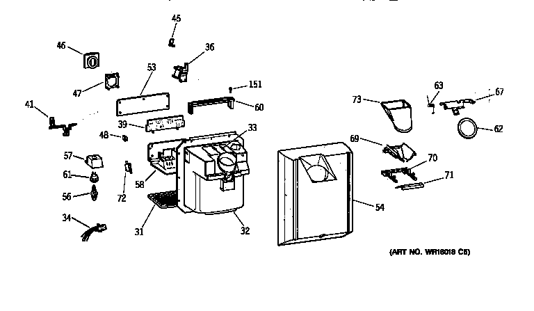 GE TFX22ZRBABB dispenser diagram