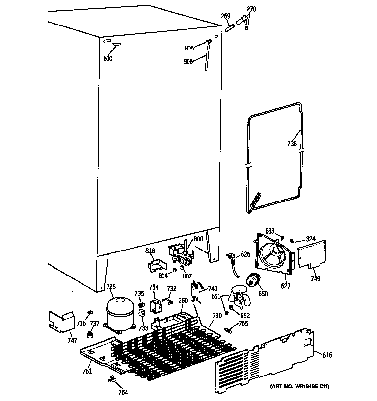 GE TFX22ZRBABB unit parts diagram