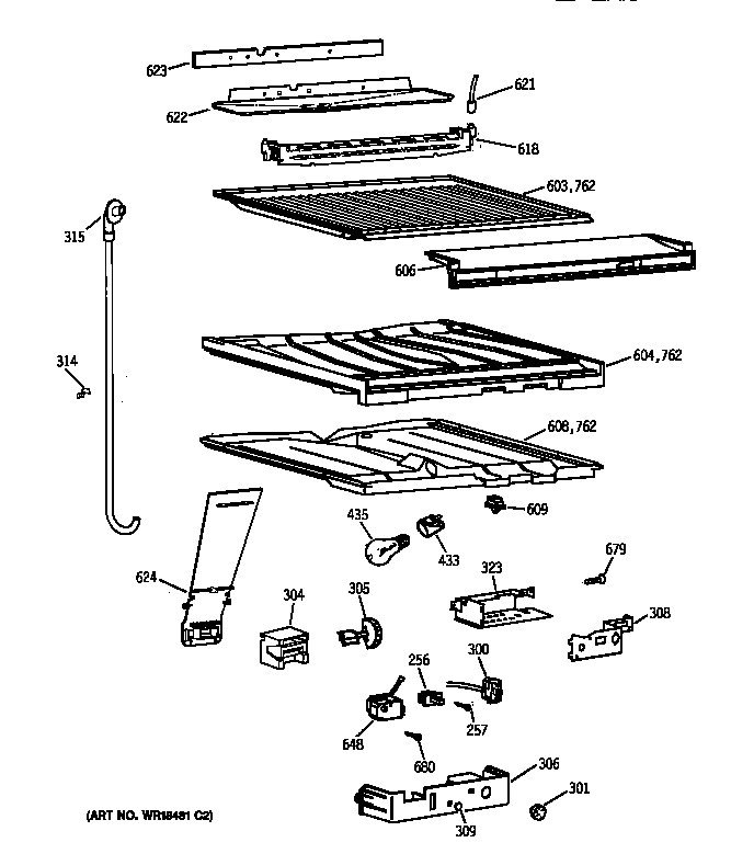 GE TBX19QABARAA compartment separator parts diagram