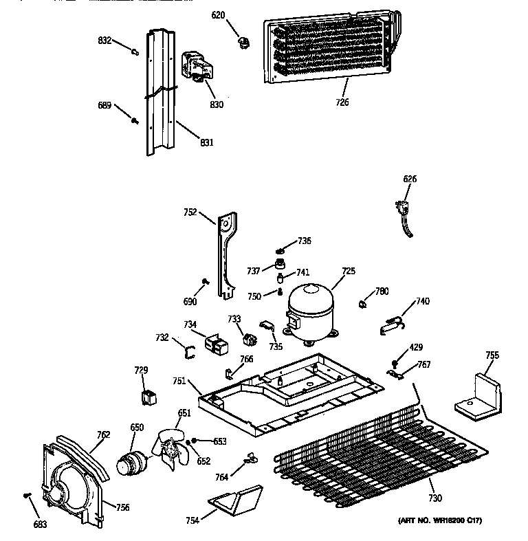 GE TBX19QABARAA unit parts diagram