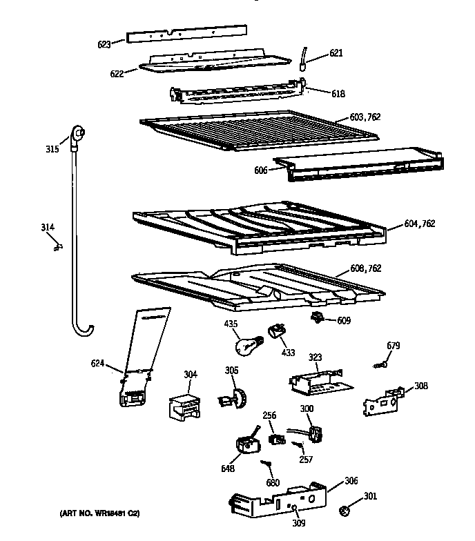 GE TBX19QABBRWW compartment separator parts diagram