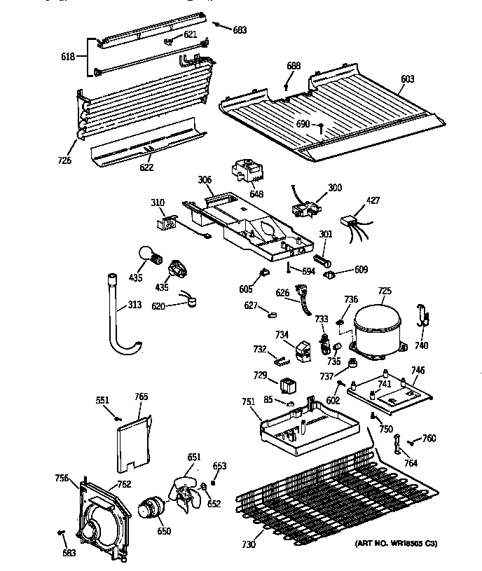 GE TBT14DABBRAA unit parts diagram