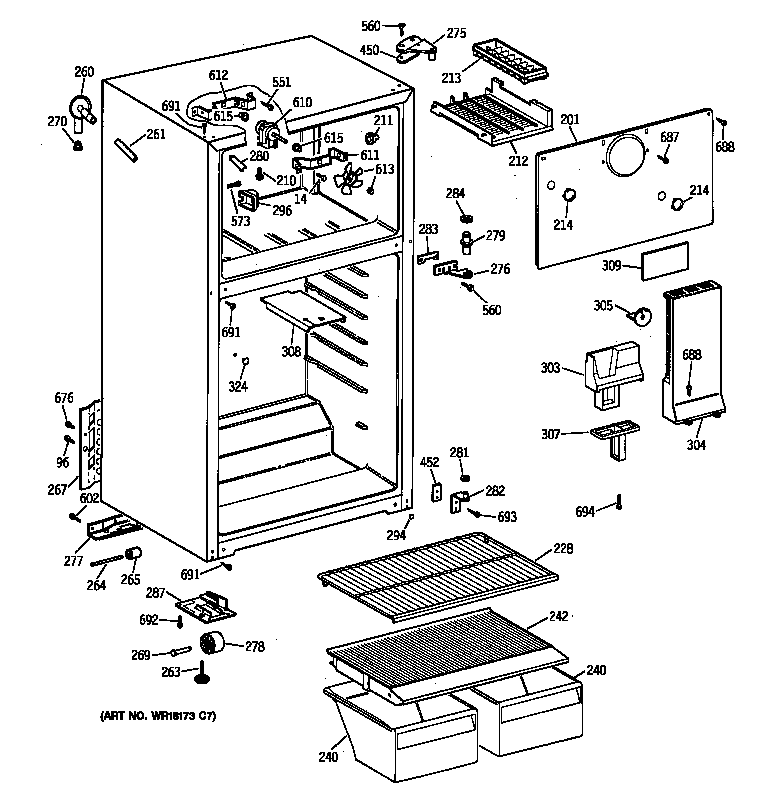 GE TBT14SABBRWW cabinet diagram