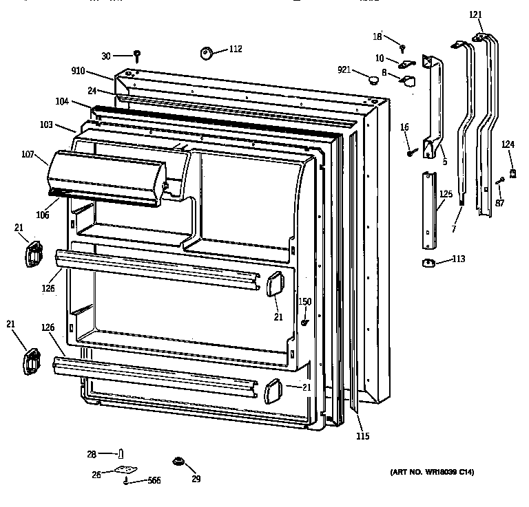 Hotpoint CTX18DIBBRWW fresh food door diagram