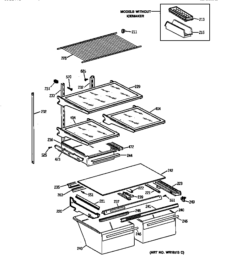 Hotpoint CTX18DIBBRWW shelf parts diagram