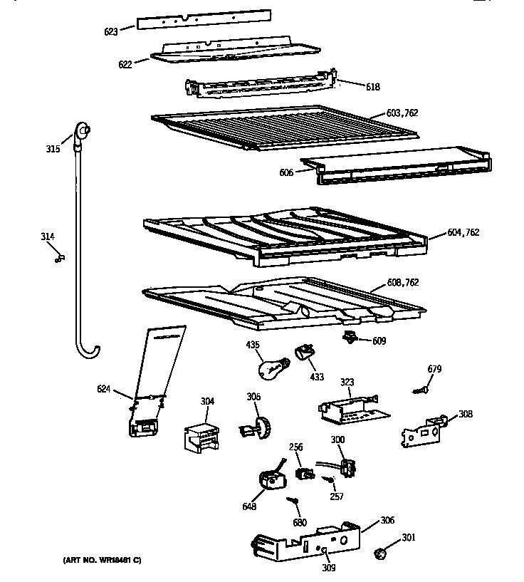 Hotpoint CTX18DIBBRWW compartment separator parts diagram