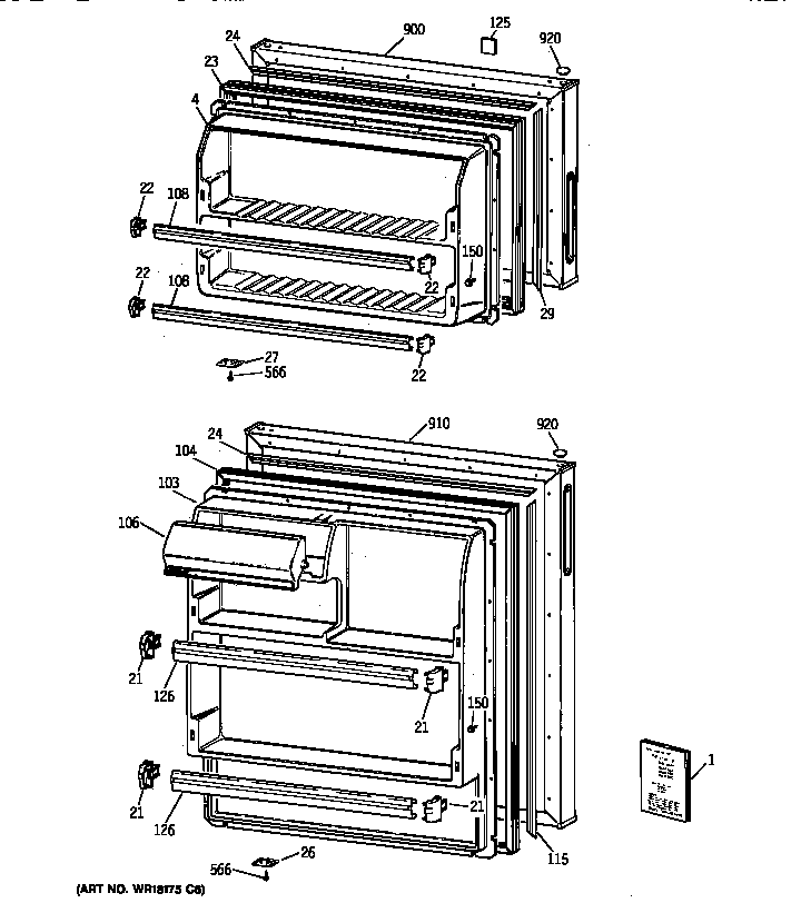 Hotpoint CTX16CYZGRAD doors diagram