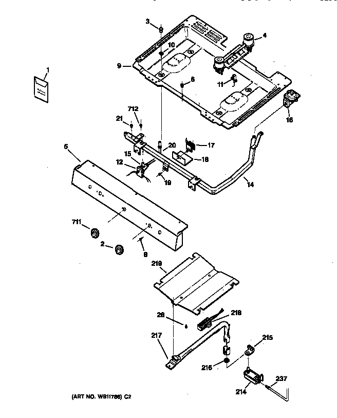 Hotpoint RGB525PEA1WW gas & burner parts diagram