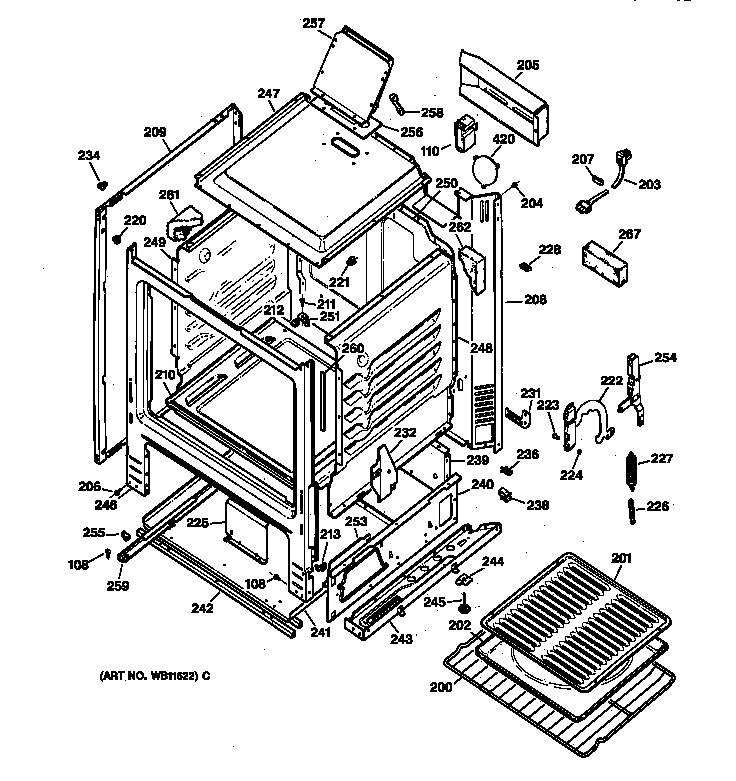 Hotpoint RGB525PEA1WW body parts diagram