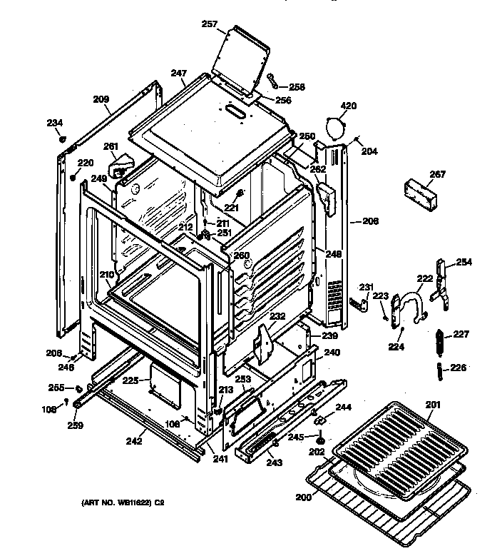 Hotpoint RGB524PPA1AD body parts diagram