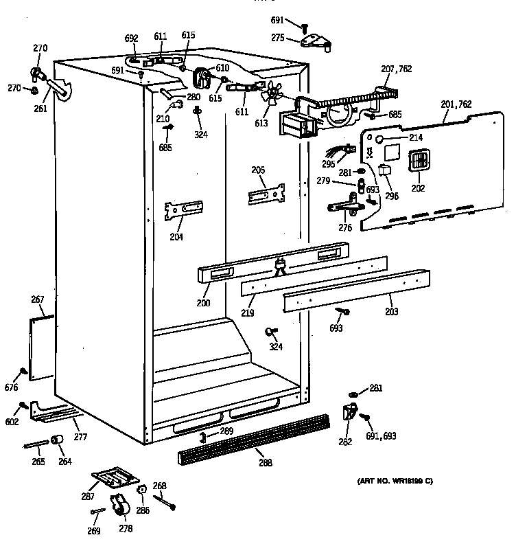 Hotpoint CTX18EABBRAA cabinet parts diagram