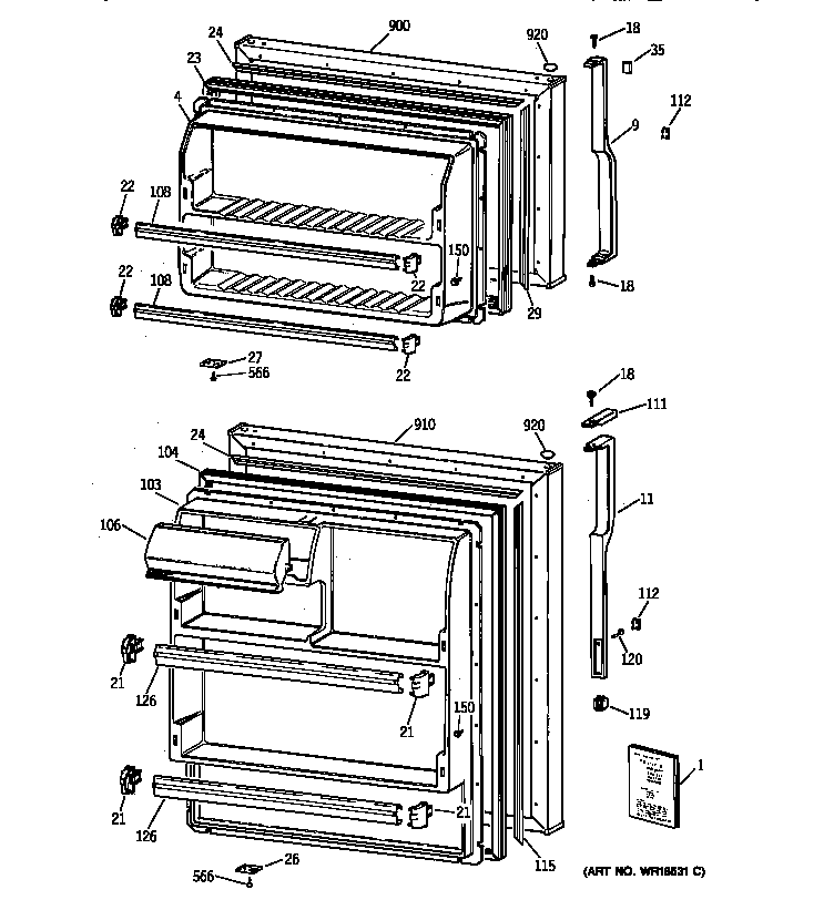 Hotpoint CTX14CIBBRWW doors diagram