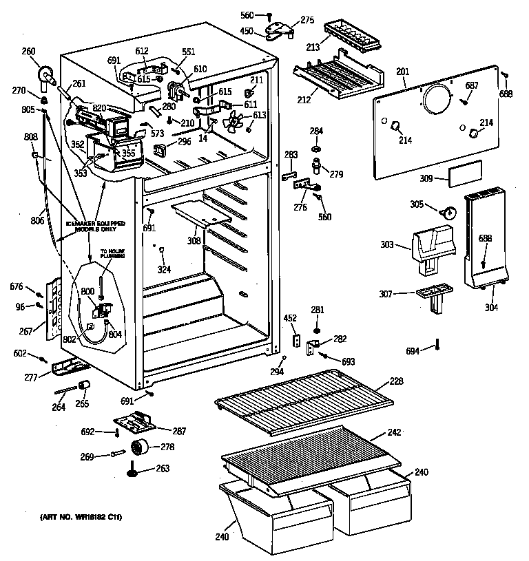 Hotpoint CTX14CIBBRWW cabinet diagram