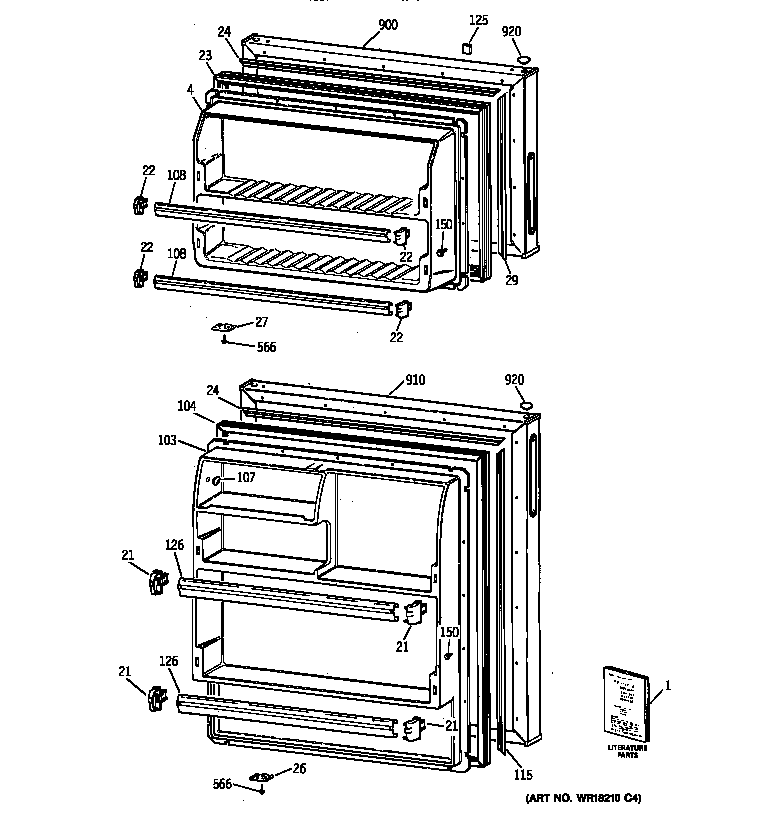 Hotpoint CTX14AYBBRAA doors diagram