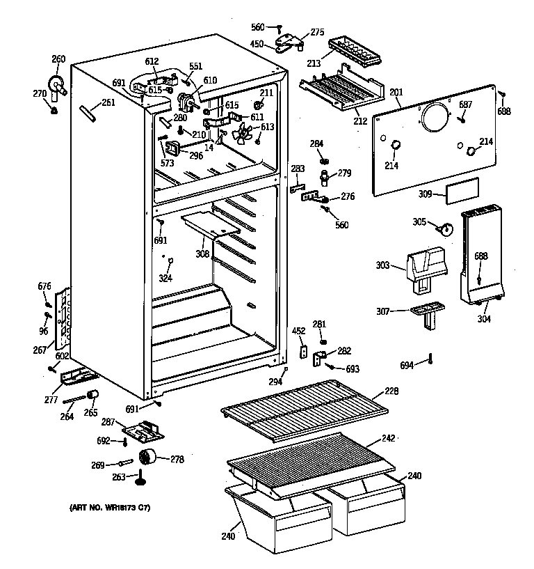Hotpoint CTT14CYBBRWW cabinet diagram