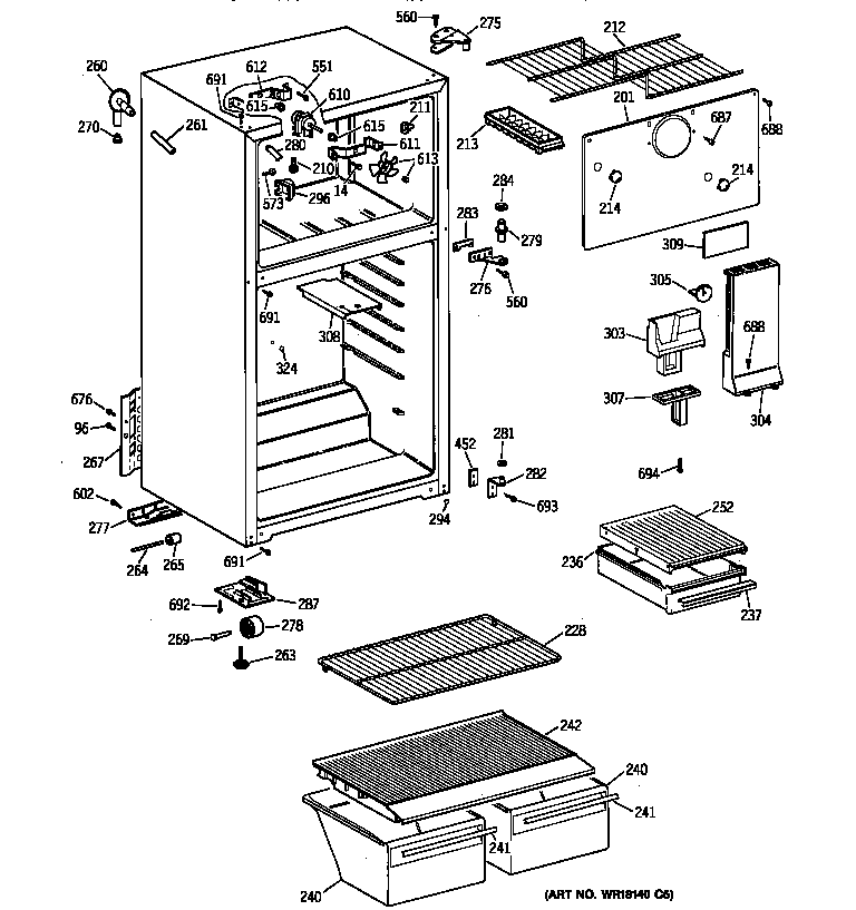 GE MTX16EAZGRAD cabinet diagram