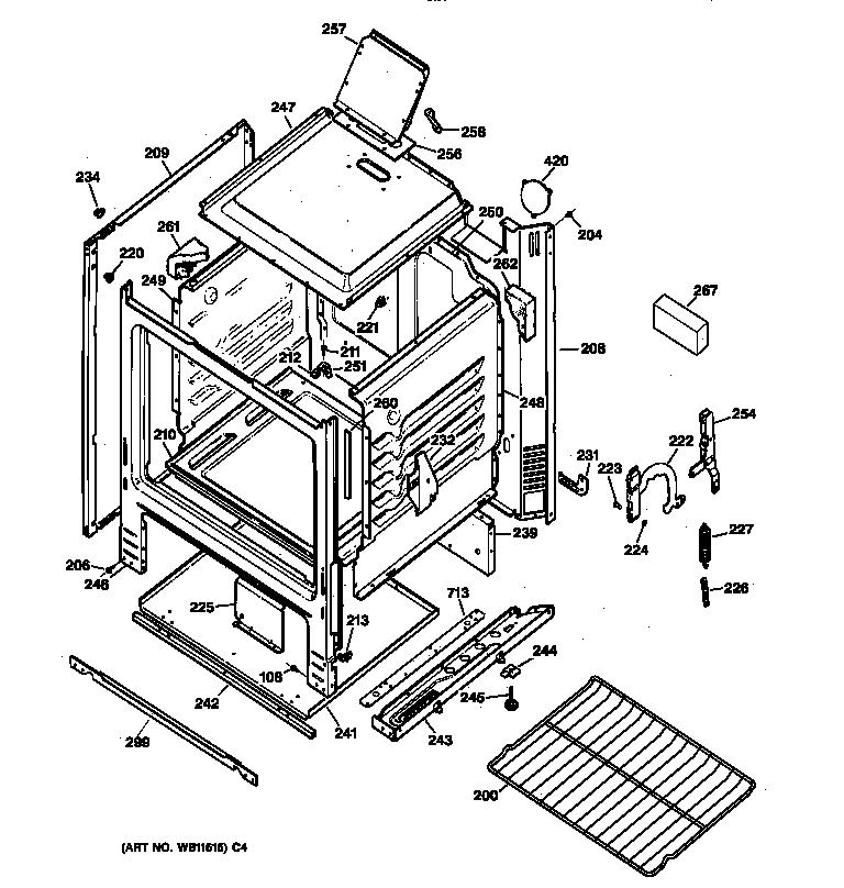 GE LGB116BPA1AD body parts diagram