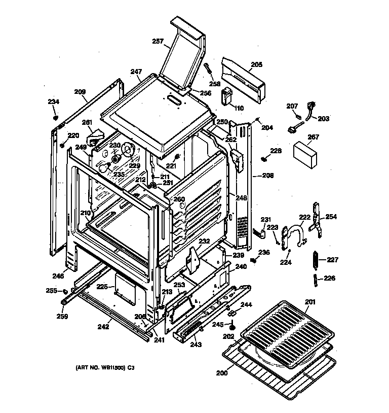 GE LGB126BEA1WH body parts diagram