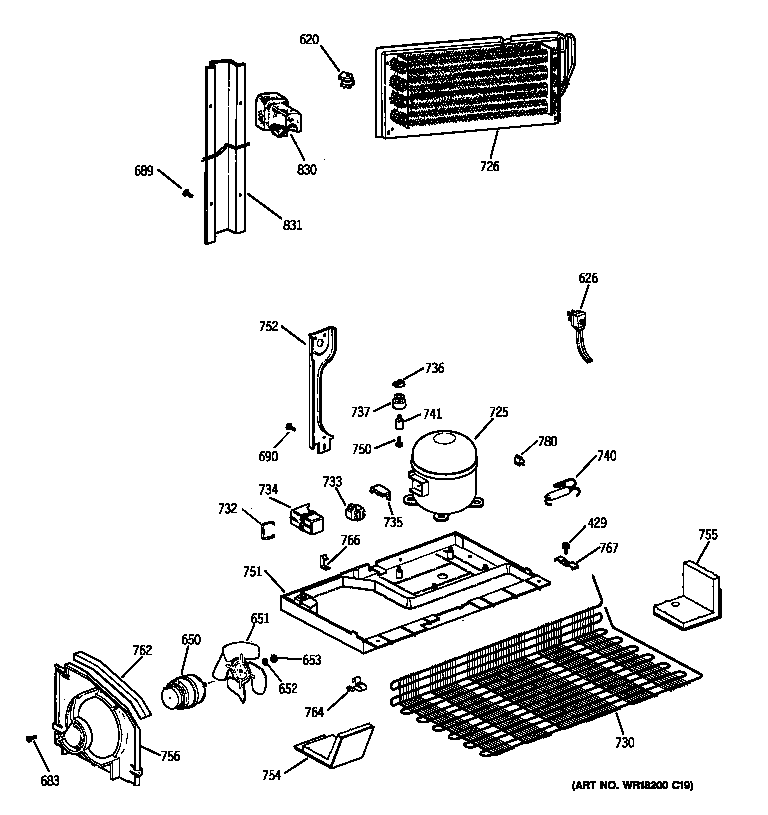 GE MTX18EABBRAA unit parts diagram