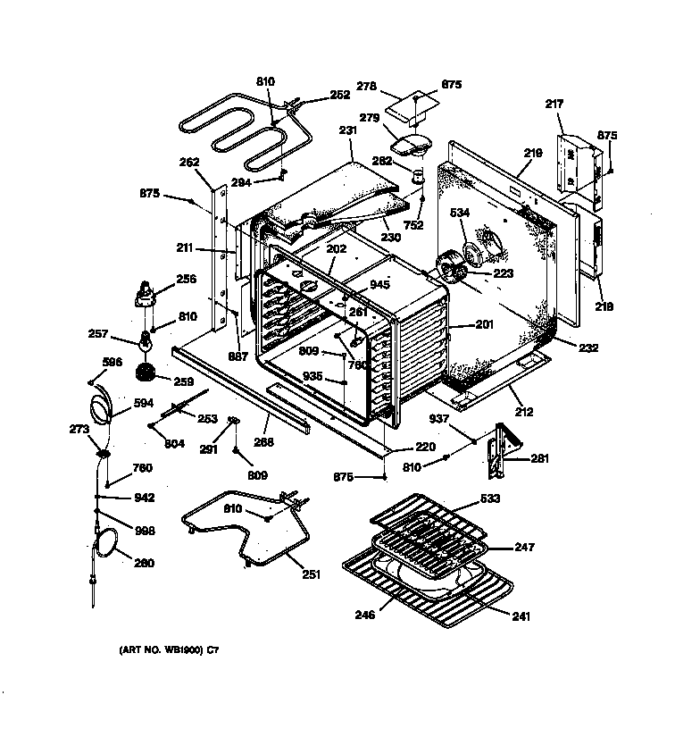 GE JT910SY1SS body parts diagram