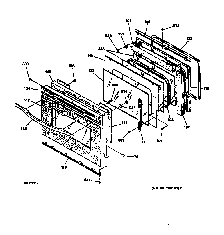 GE JT910SY1SS door diagram