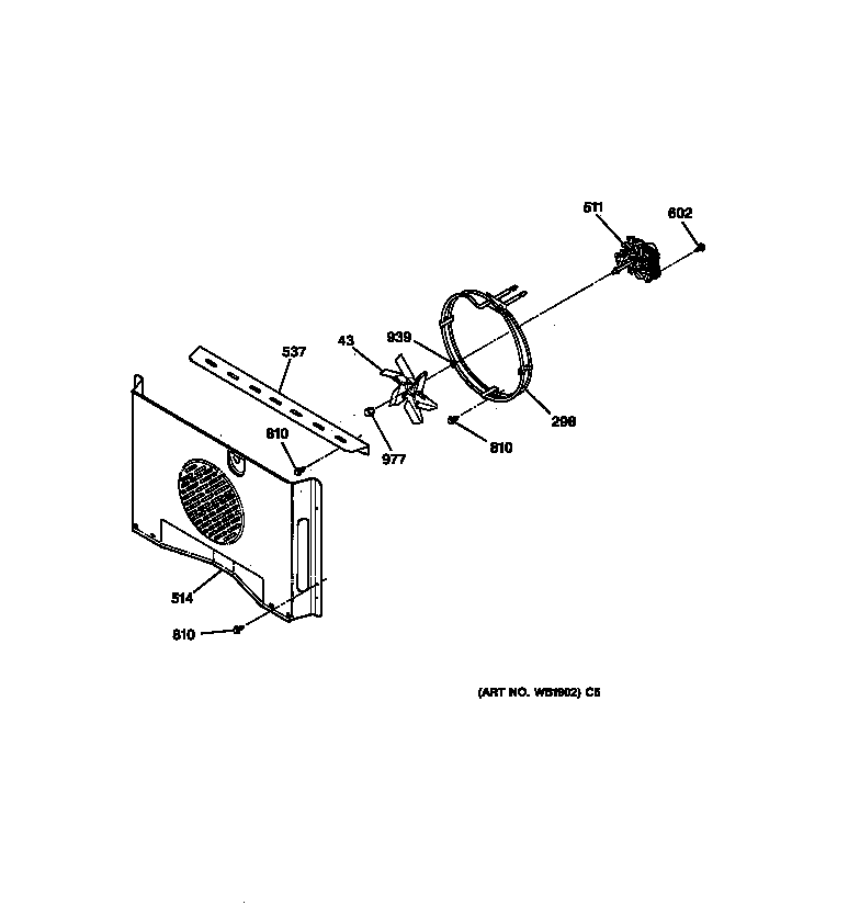 GE JT910SY1SS convection blower diagram