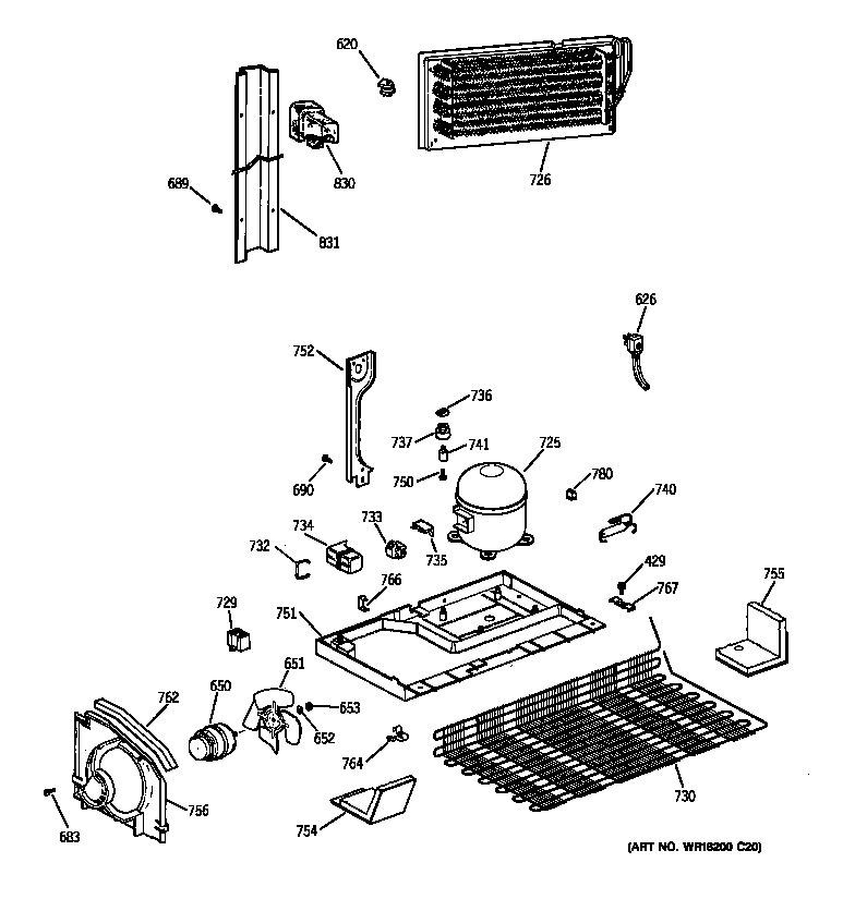 GE TBX19VABDRAA unit parts diagram