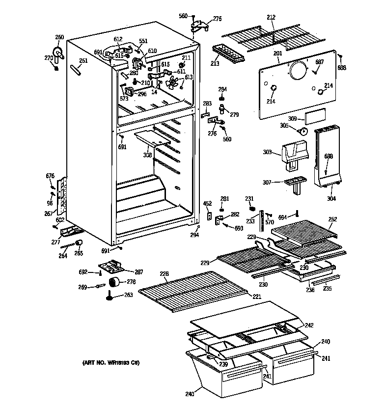 GE TBT18TABBRWW cabinet diagram