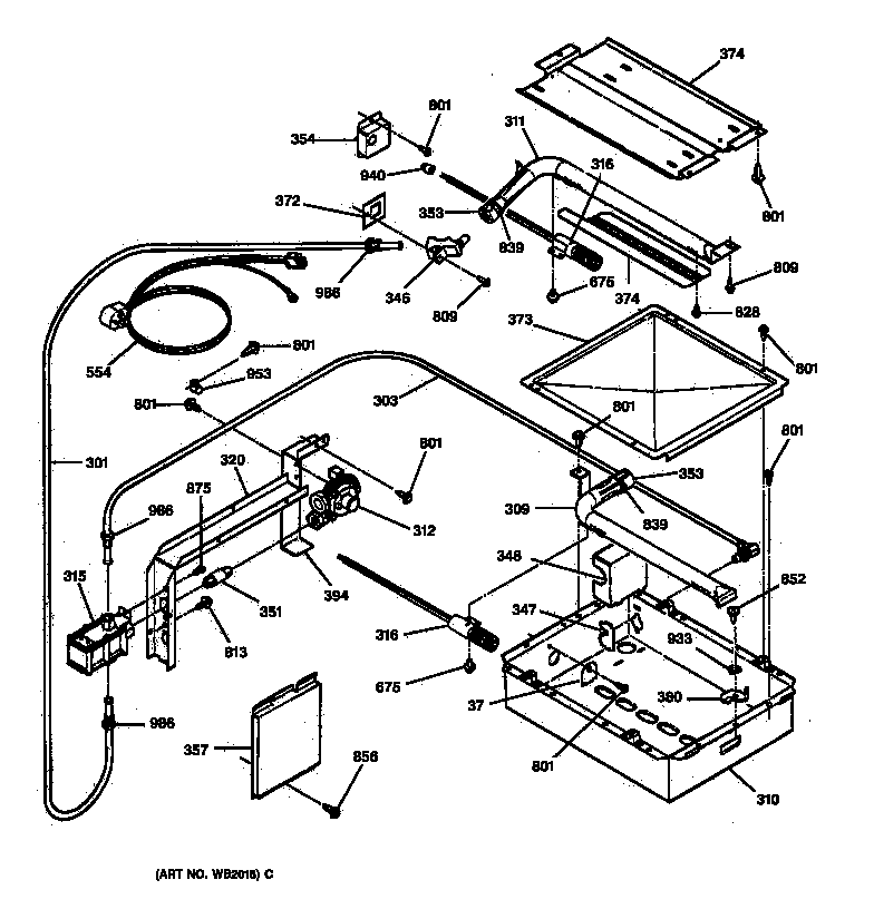 GE JGRP17BEW2BB burner parts diagram