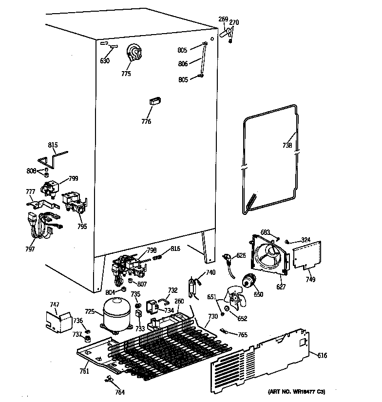 GE TFX25ZPBAAA unit parts diagram