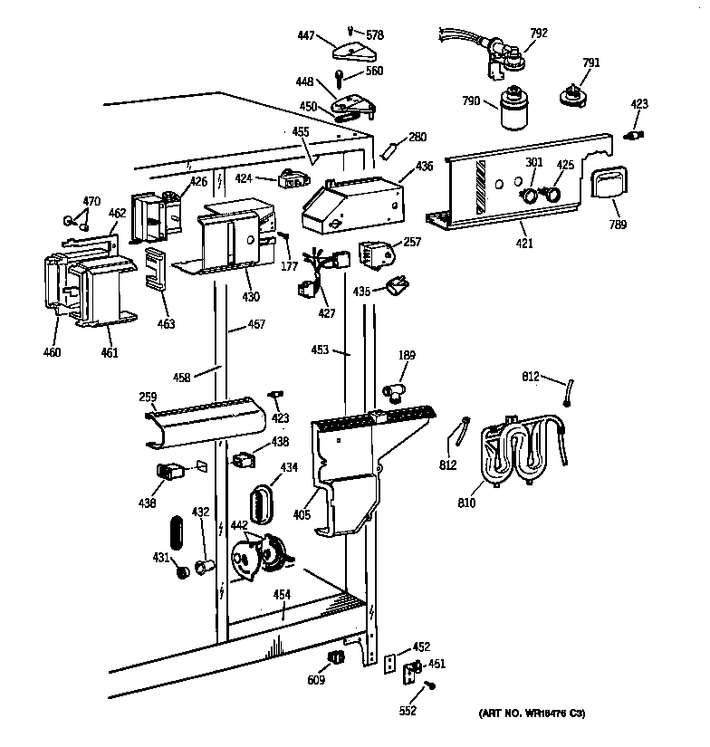 GE TFX27PPBABB fresh food section diagram
