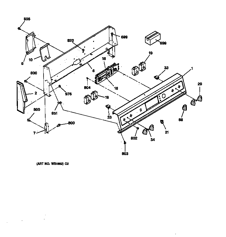 Hotpoint RB754Y2AD control panel diagram